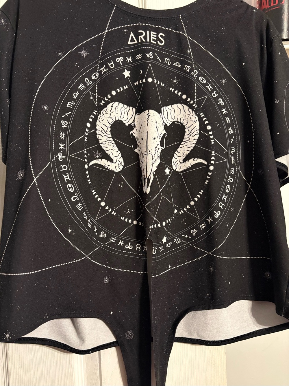 Blackmilk Black Tee with White Aries Ram Skull Graphic